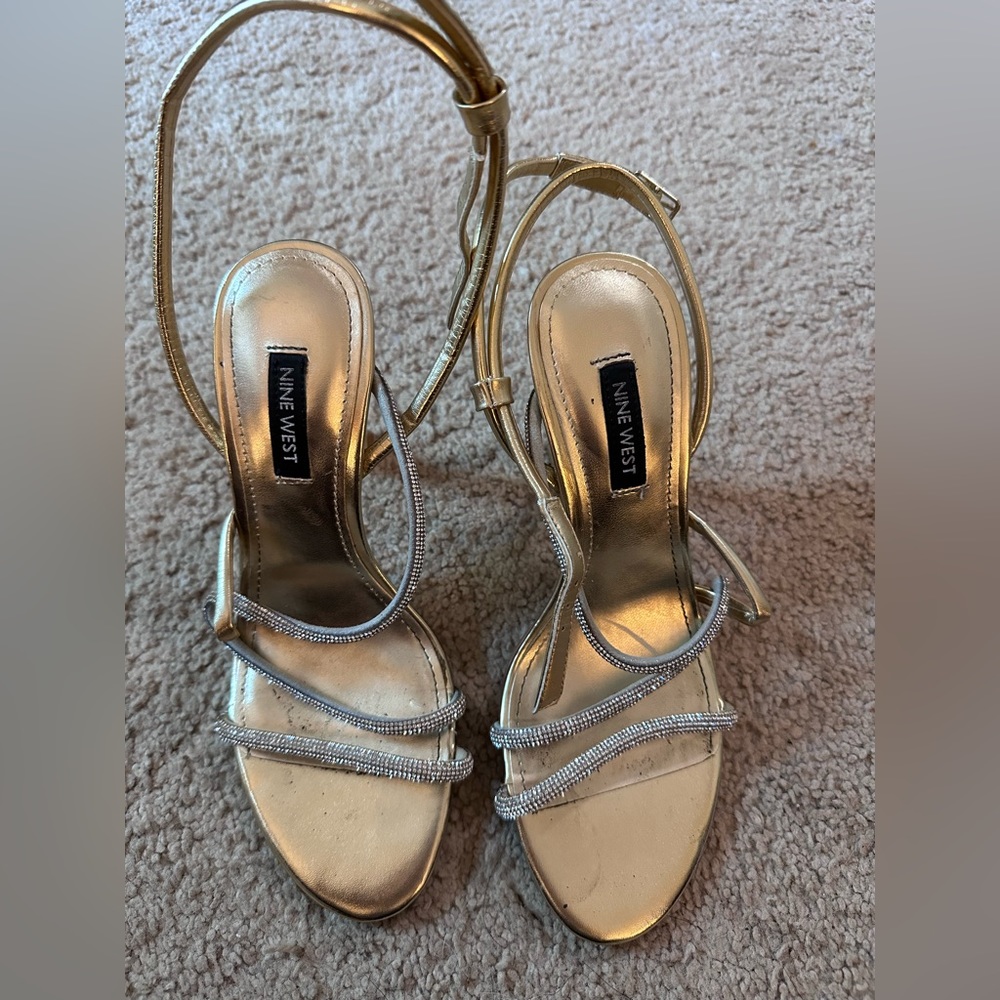 rhinestone strappy heels